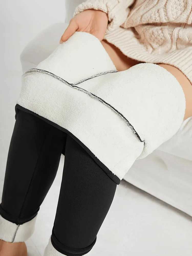 Winter Thicken Lamb Fleece Leggings Women Pantyhose Seamless High Waist Thermal Warm Stockings Casual Pants Female StreetwearT251016