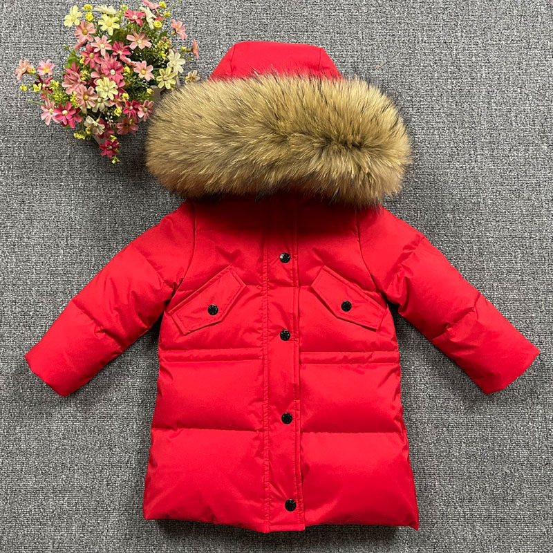 Down Coat Autumn and Winter Waterproof and AntiFouling Children Fur Colla Down Jacket Boys and Girls Outdoor Play AntiDirty Down Jacket 220826