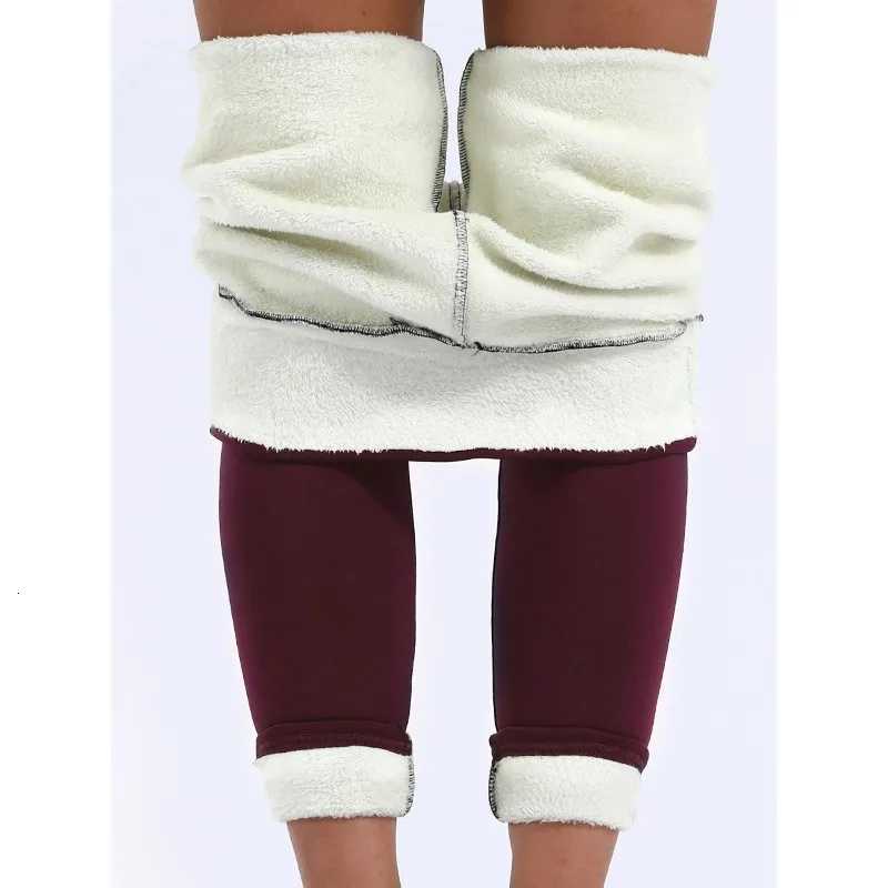 Winter Velvet Leggins Womens Solid Color Thick Pants Warm Velvet High Waist Skinny Outdoors Casual Classic LeggingsT251016