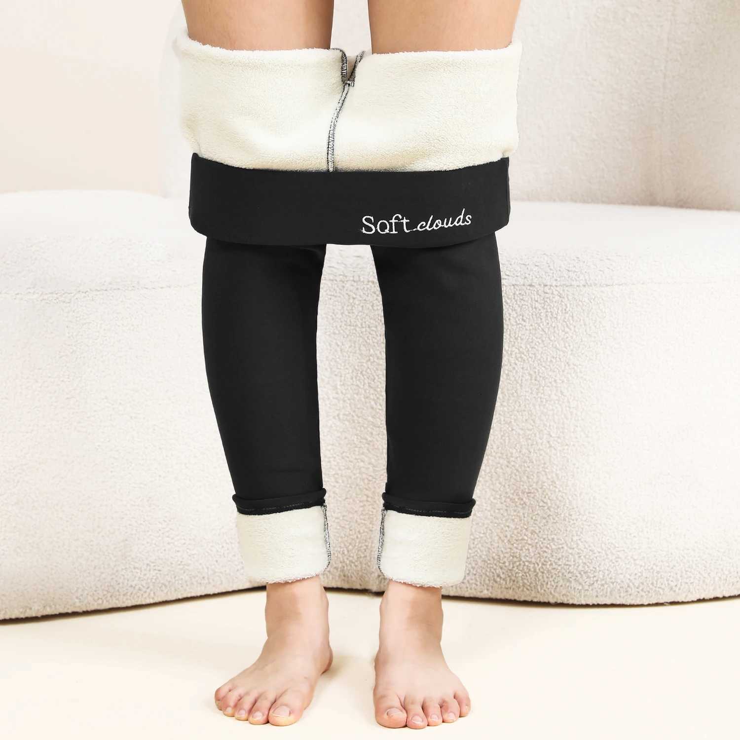 Velvet Lamb Wool Leggings for Women Winter Warm Tight Thermal Fleece Skinny Pants Slimming Stretch Fleece TrousersT251016