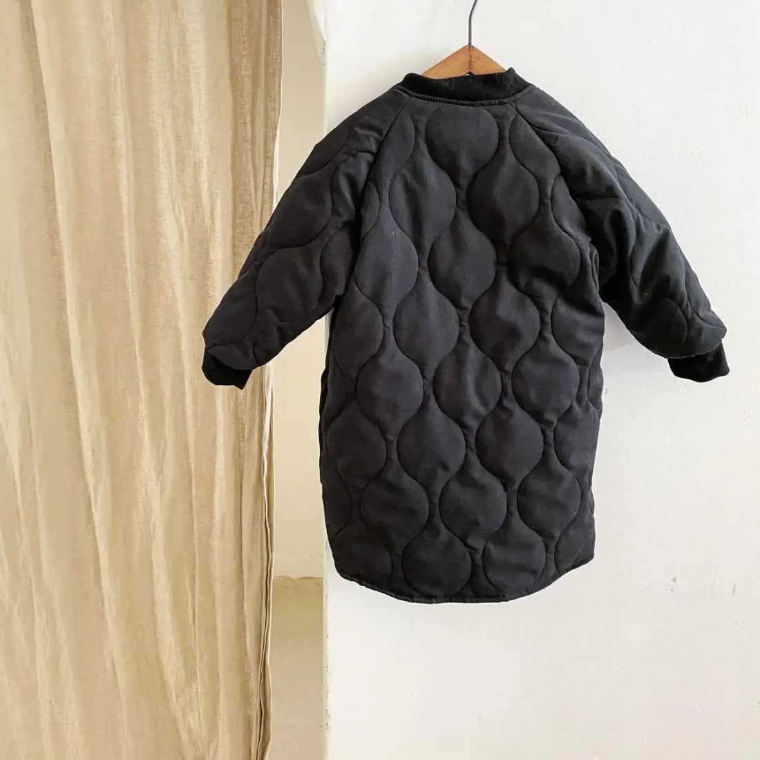 Korean Kids Outerwear Winter Girl New Children Midlength Padding Cotton Coat Baby Boys Warm Cotton Clothes Loose Coat 29 YrsT251016