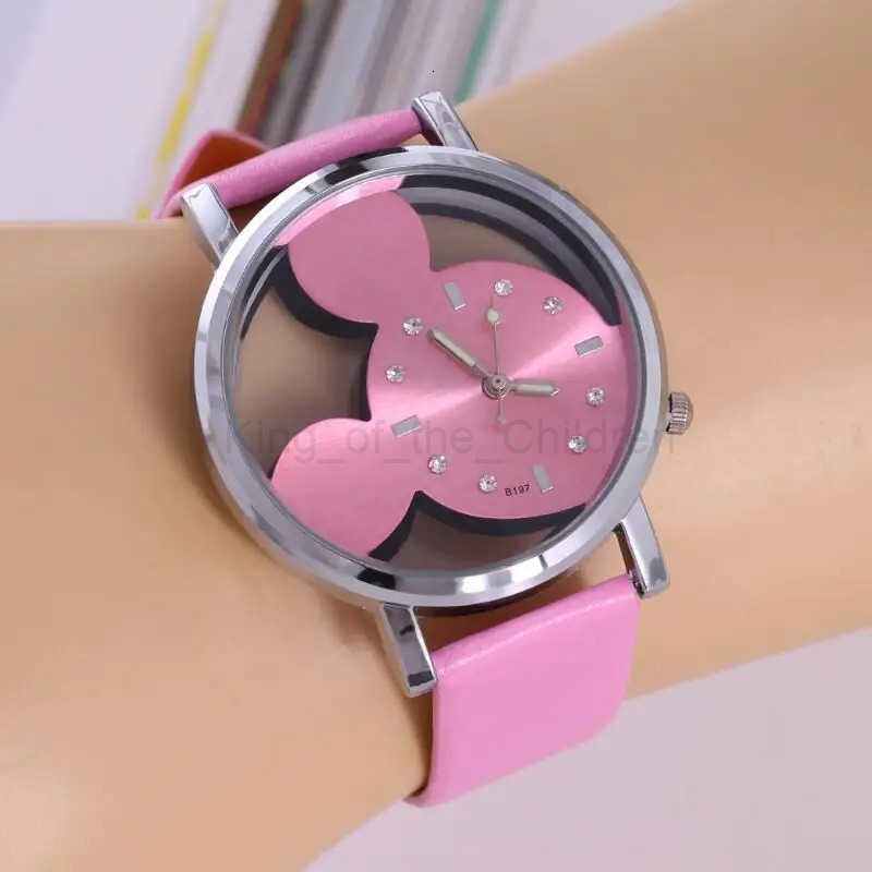 Disney Mickey Mouse Cartoons PU Strap Quartz Watch Childrens Watch Boy Girl Watch Ladies Wrist Student Clock Gift Relogio H251016