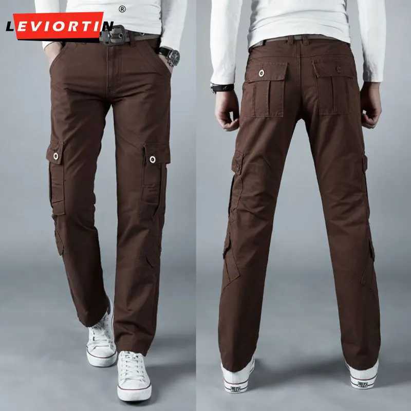 Four Seasons Male loose straight tube multi bag wearresistant and durable auto repair express work pants special soldier pants J251016