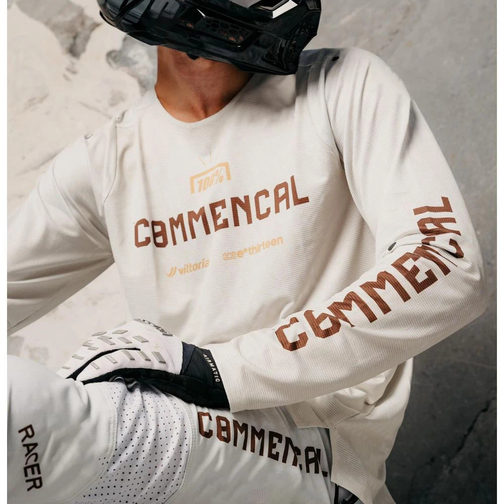 100 Comm Team Motocross Jersey Long Sleeve Downhill MTB Ciclismo Motorcycle Cycling Clothing BMX TShirt Bicycle offroad 251008