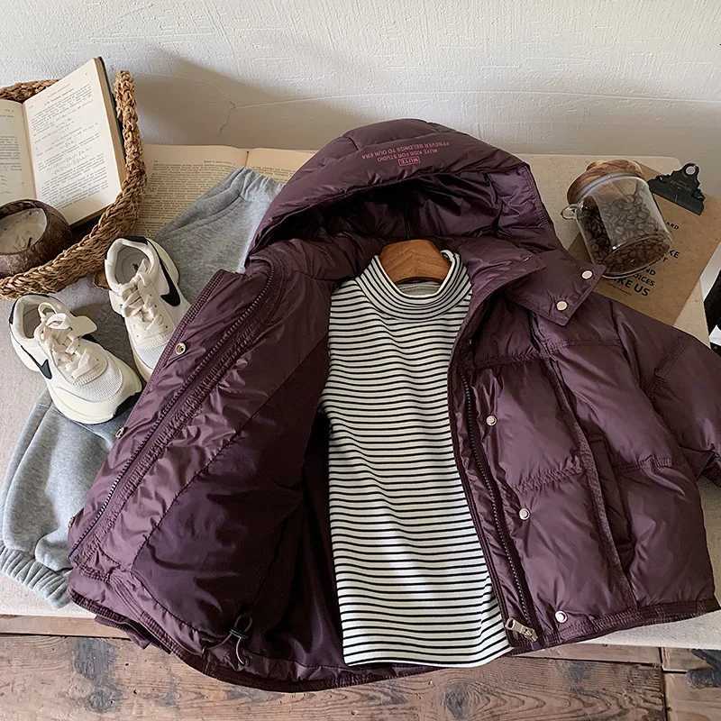 Childrens Down Jacket Winter New Thickened Boys AllMatch Casual Hooded CoatT251016