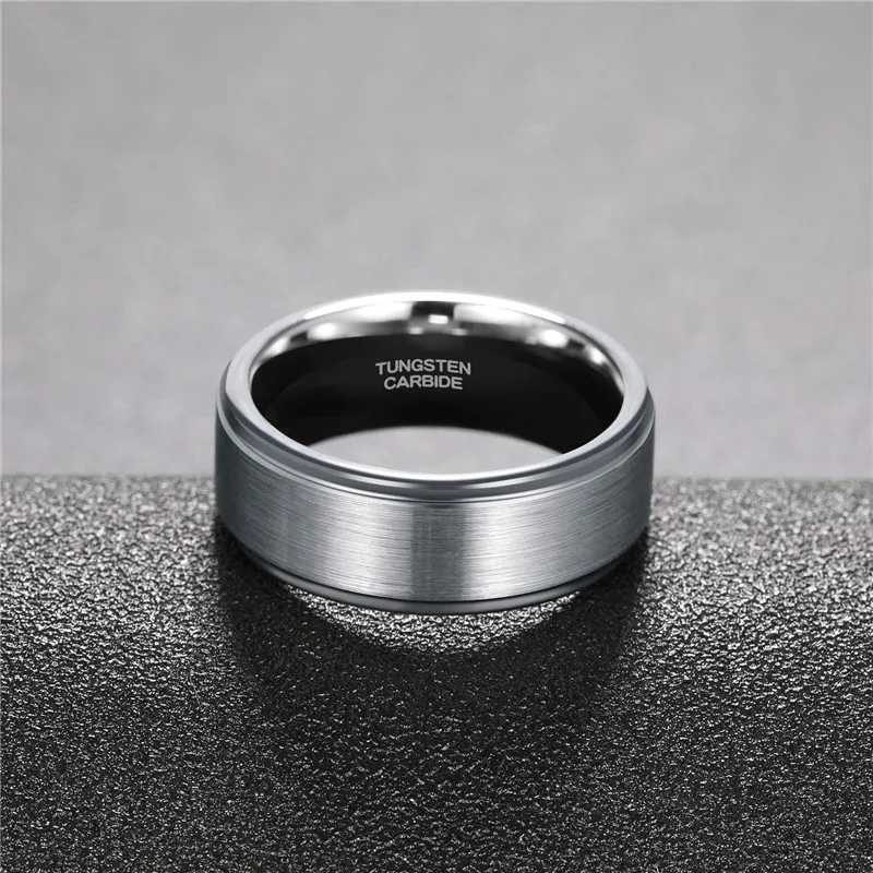 Tigrade 68mm Tungsten Carbide Ring Men SilverBlackGold Color Brushed Wedding Band Male Engagement Rings For Women bagueL251015