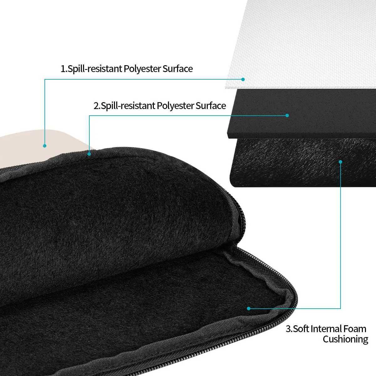 Laptop Notebook Bag Case Cartoon Dachshund Tablet Sleeve Case Gift for Animal Dog Lover 10 12 13 15 17 Inch Shockproof Case BagW251015