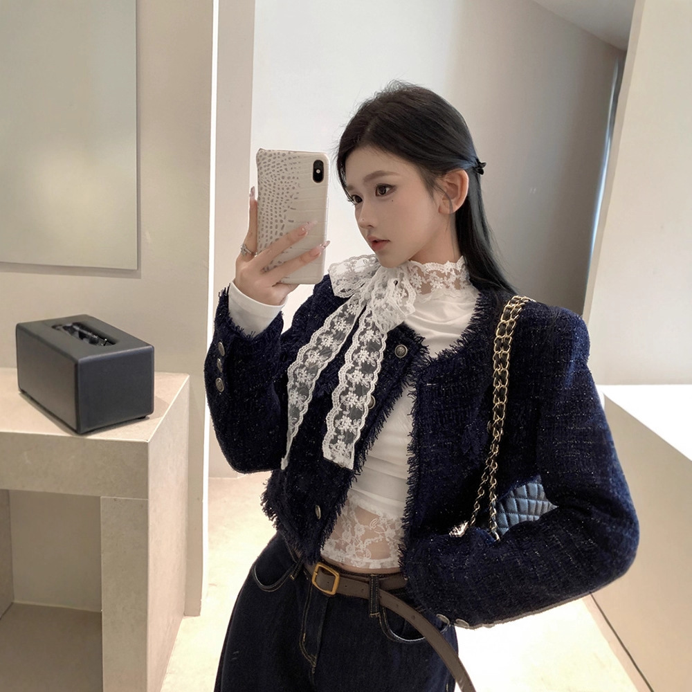 2025 autumn fashion and winter new designer jacket top women's luxury jacket autumn and winter new French Korean retro short sleeved cardigan top