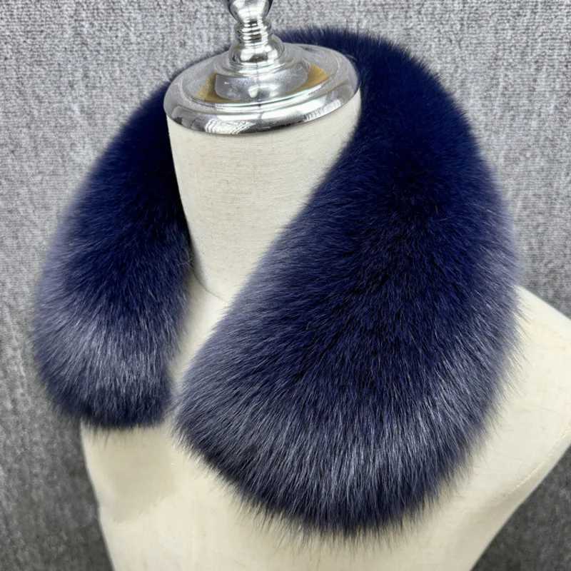 Genuine Fox Fur Collar Oversized Square Collar Scarf Hat Strip Fur Colla Natural Fur Shawls Furry Fur Scarf Jket Coat Decor S251015