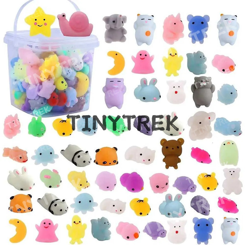 Dwe76 72Pcs Mochi Squishy Squishies Fidget Toys Kawaii Animals For Party Favors Classroom Prize Fillers Pack Bulk Gift Boys Girls