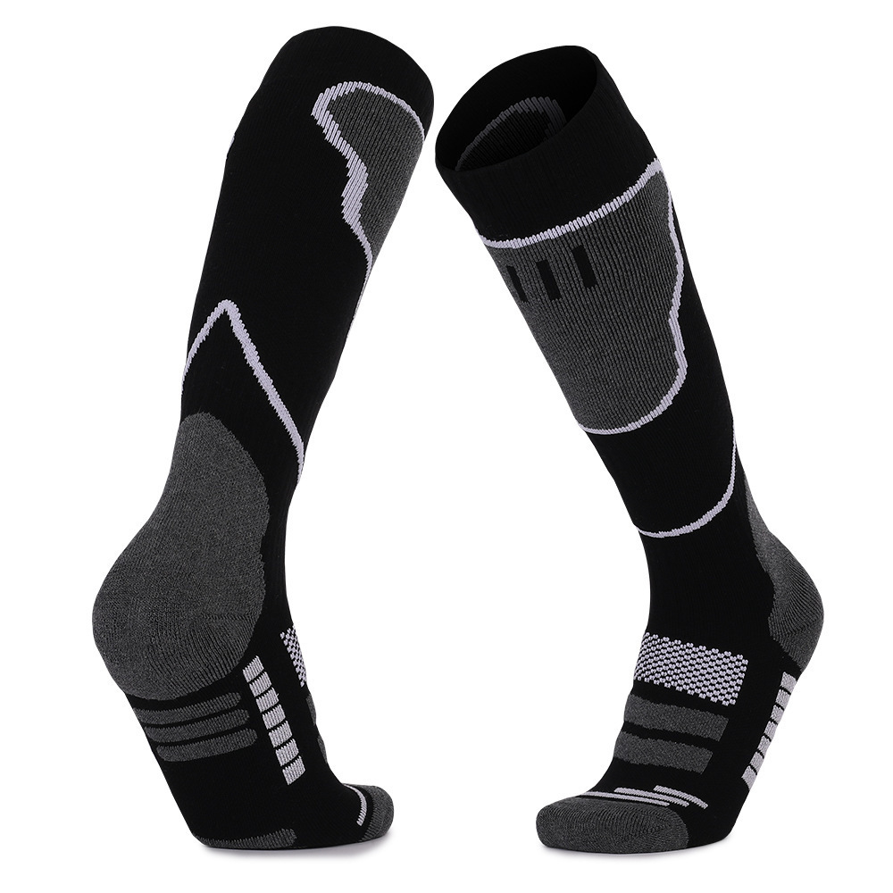 5 Pairs Quick-Dry, Non-Slip, Sweat-Absorbent, Odor-Resistant, Anti-Friction Professional Sports Socks High Tube Ski Socks Quick-Dry Socks Terry Sports