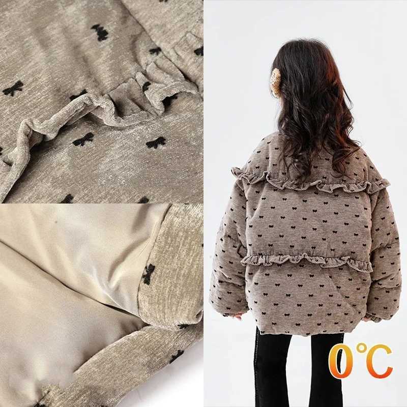 Han 2025 New Down Cotton Jacket Winter Girls Full Print Butterfly Festival Coat Childrens Warm Casual Top TrendyT251016