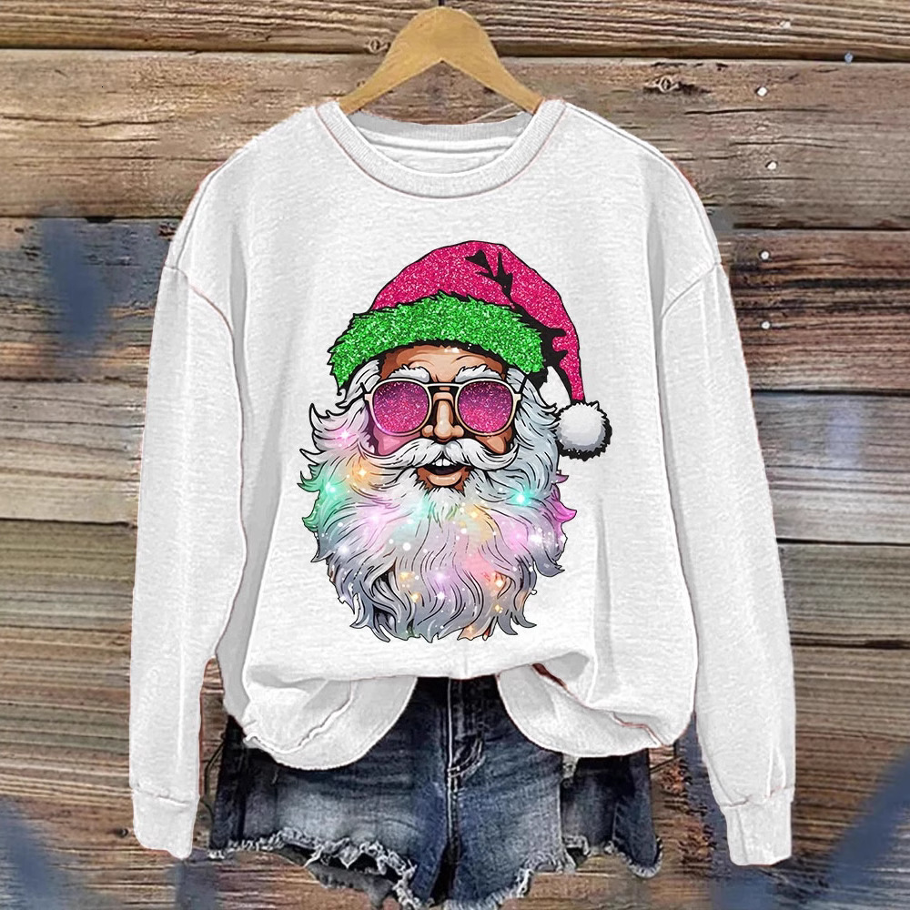 Womens sweatshirt Autumn And Winter Thanksgiving Christmas Ribbon Round Neck hoodie Women 240731