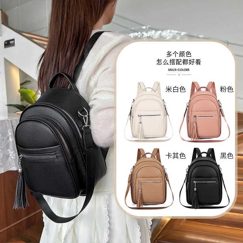 Shoulder Bag for Women 2025 New Fashionable Solid Color Womens Backpack Casual Soft Leather Multi functional Backpack CommuterT251016