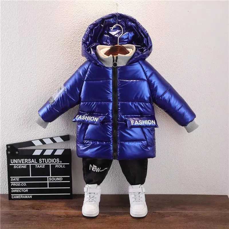 New Winter Hooded Coat Children Outerwear Down Cotton Jacket Boys Black Clothing Teenage 27Y Kids Parka Padded SnowsuitT251016