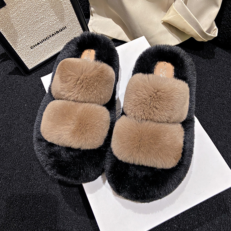 Free shipping Designer slippers Autumn and winter thick soled outdoor classic fashionable plush slippers for womens