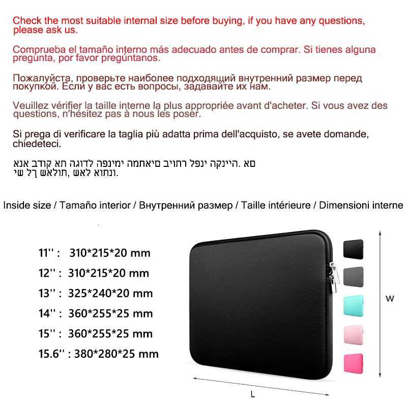 Soft Laptop Bag For Xiaomi Hp Dell Lenovo Notebook Computer For Macbook Air Pro Retina 11 12 13 14 15 156 Sleeve Case CoverW251015