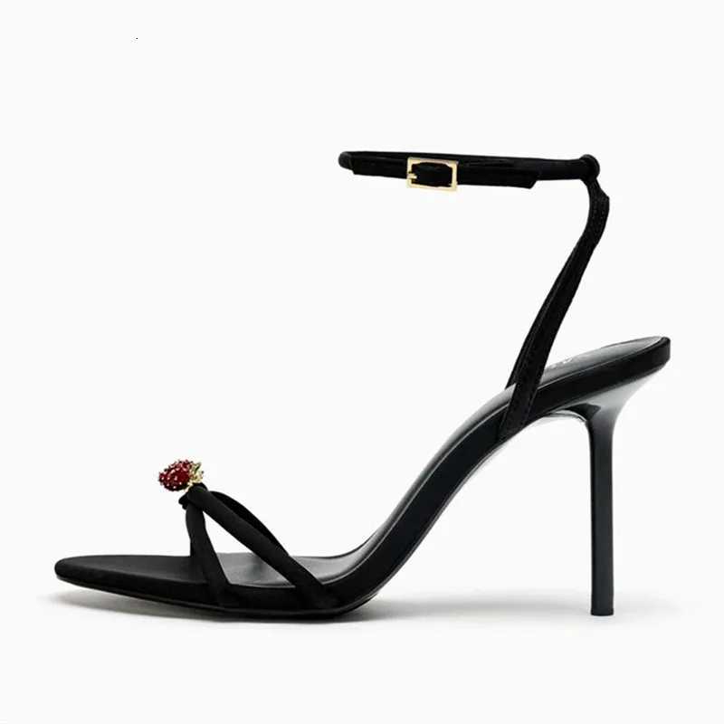 Elegant Cross Straps 10cm Thin High Heels Women Sexy Open Toe Heeled Sandals Luxury String Bead Decoration Party Dress Shoes Z251015