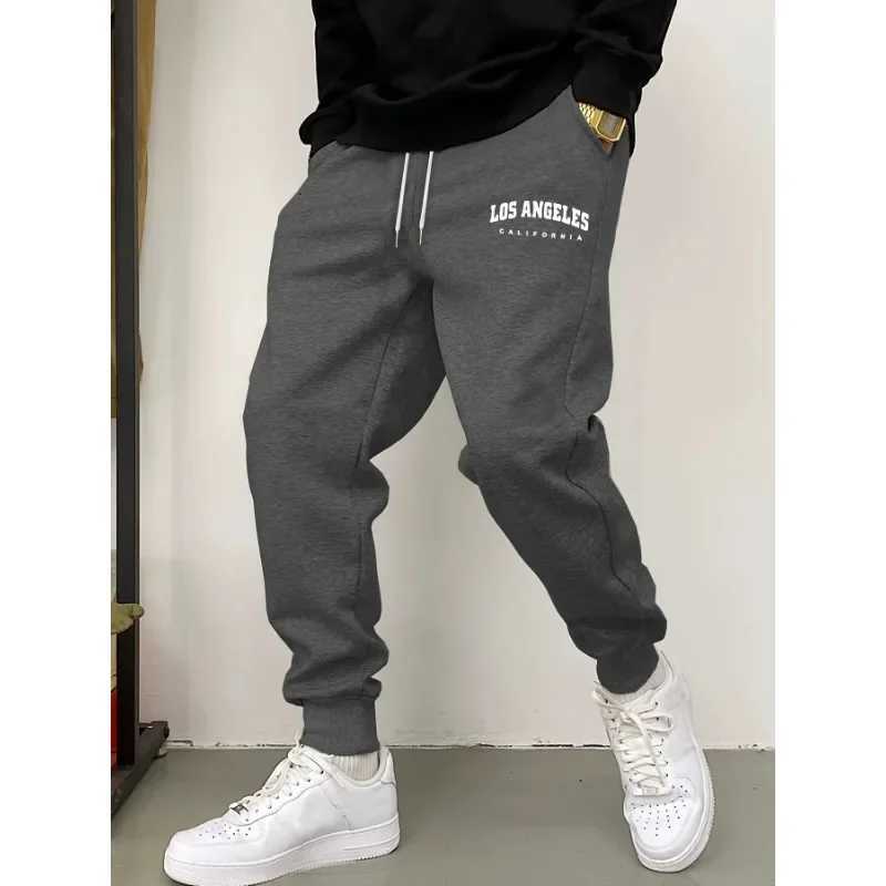 Fashionable printed mens casual sports pants comfortable autumn and winter sports pants winter outdoor running casual pants J251016