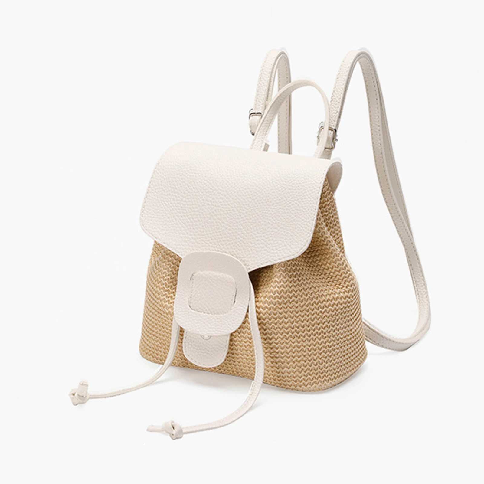 Straw Backpack Casual Flap Daypack Backpack For Women 2025 Fashion summer elegant Lightweight Travel BookbagT251016