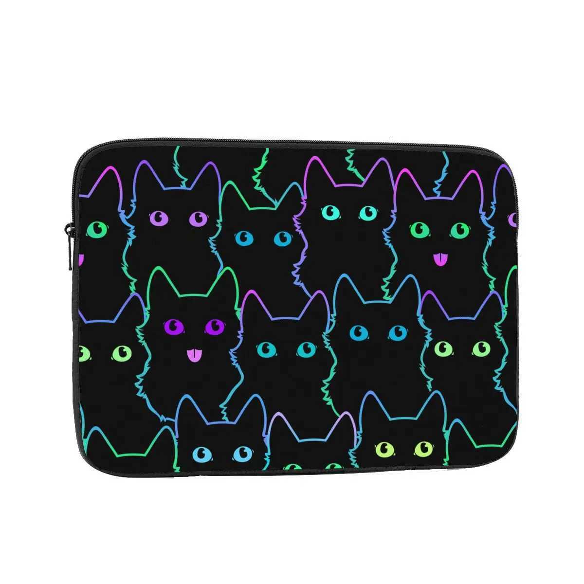 Laptop Notebook Bag Case Colorful Cat Silhouettes Computer Bag Sleeve Cartoon Black Cats Shockproof Case Bag for Macbook Air ProW251015