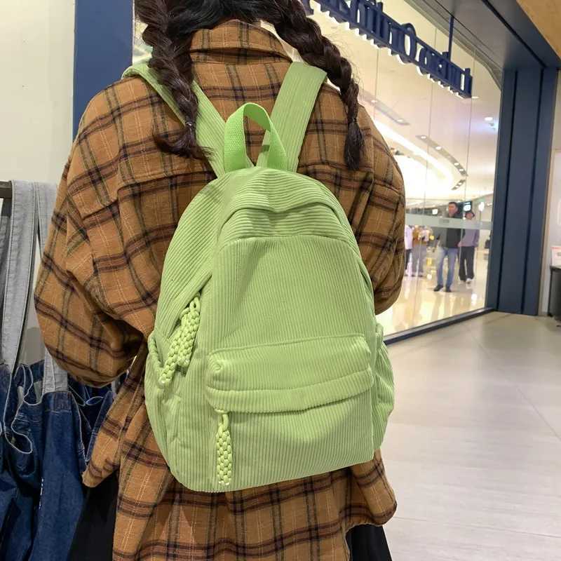 Corduroy Backpack for Casual Simple Women Backpack Versatile Travel Backpack Back To School Bags Class Bag for Girl Mochilas SacT251016