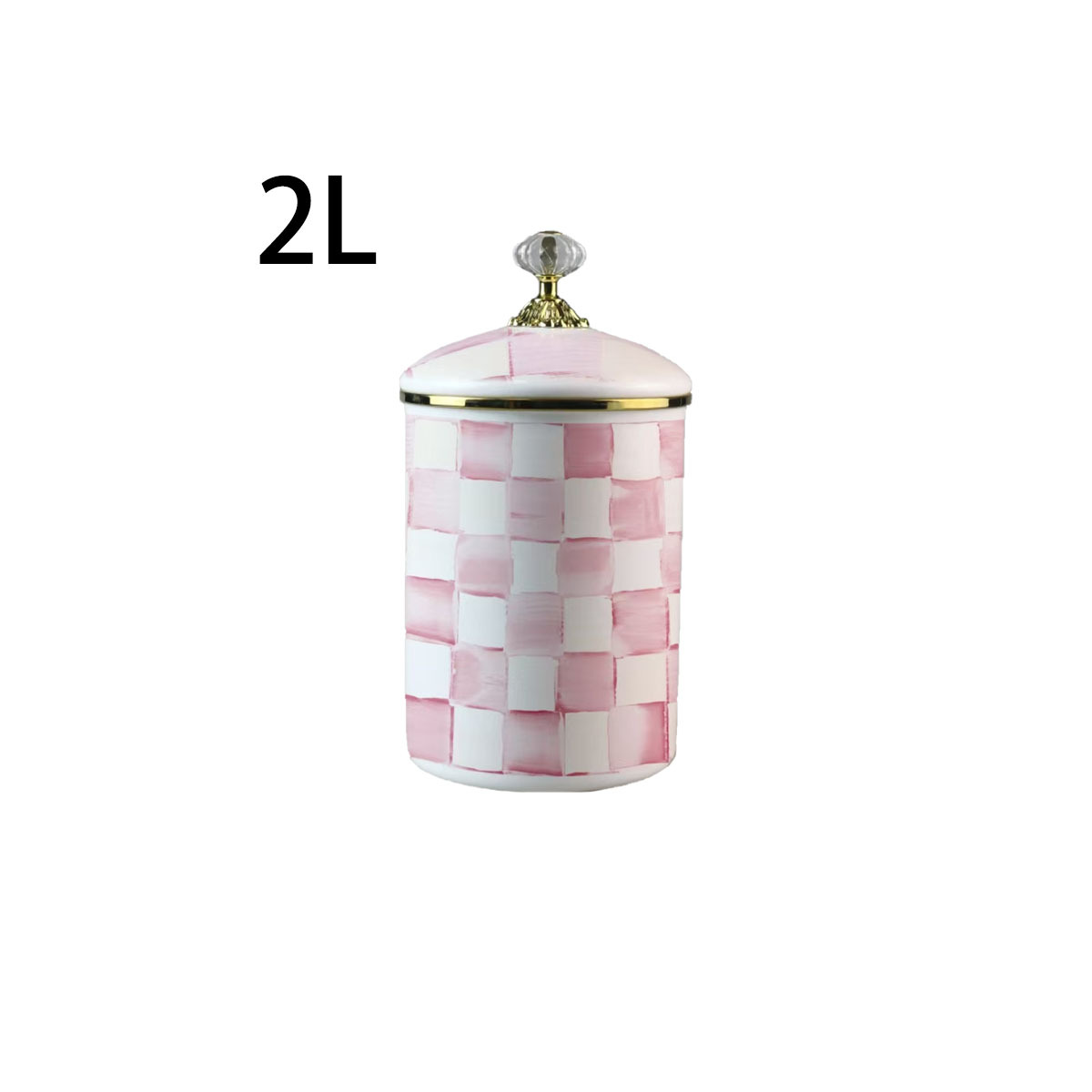 Plates XMSJ-Enamel Butter Box Cute Lidded Enamel Dish Black-and-White Courtly Check