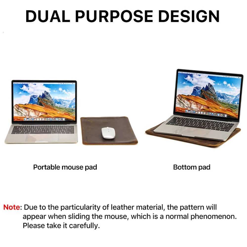 Laptop Bag For Macbook Pro Air M4 M3 M2 13 14 16 Case Leather Protective Cover Retro Notebook Sleeve Mouse Pad Gaming Mat DeskW251015