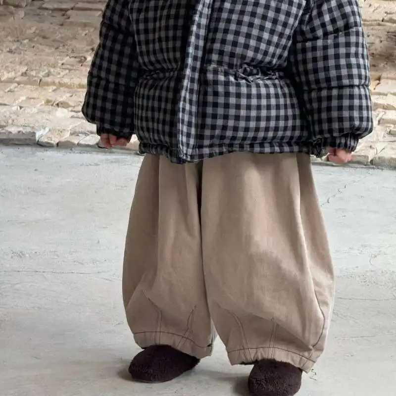 Korean Childrens Clothing Boys Winter Cotton Jacket Handsome Thick Warm Coat Korean Childrens Checkered Loose Cotton JacketT251016