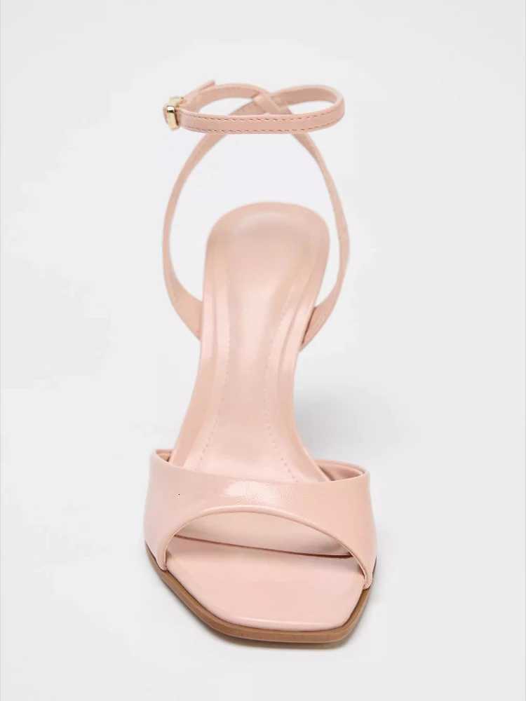 Luxury Gold Patent Leather Brand High Heel Sandal Women Fashion Ankle Buckle Thin Heel Designer Shoe Elegant Party Evening Shoes Z251015