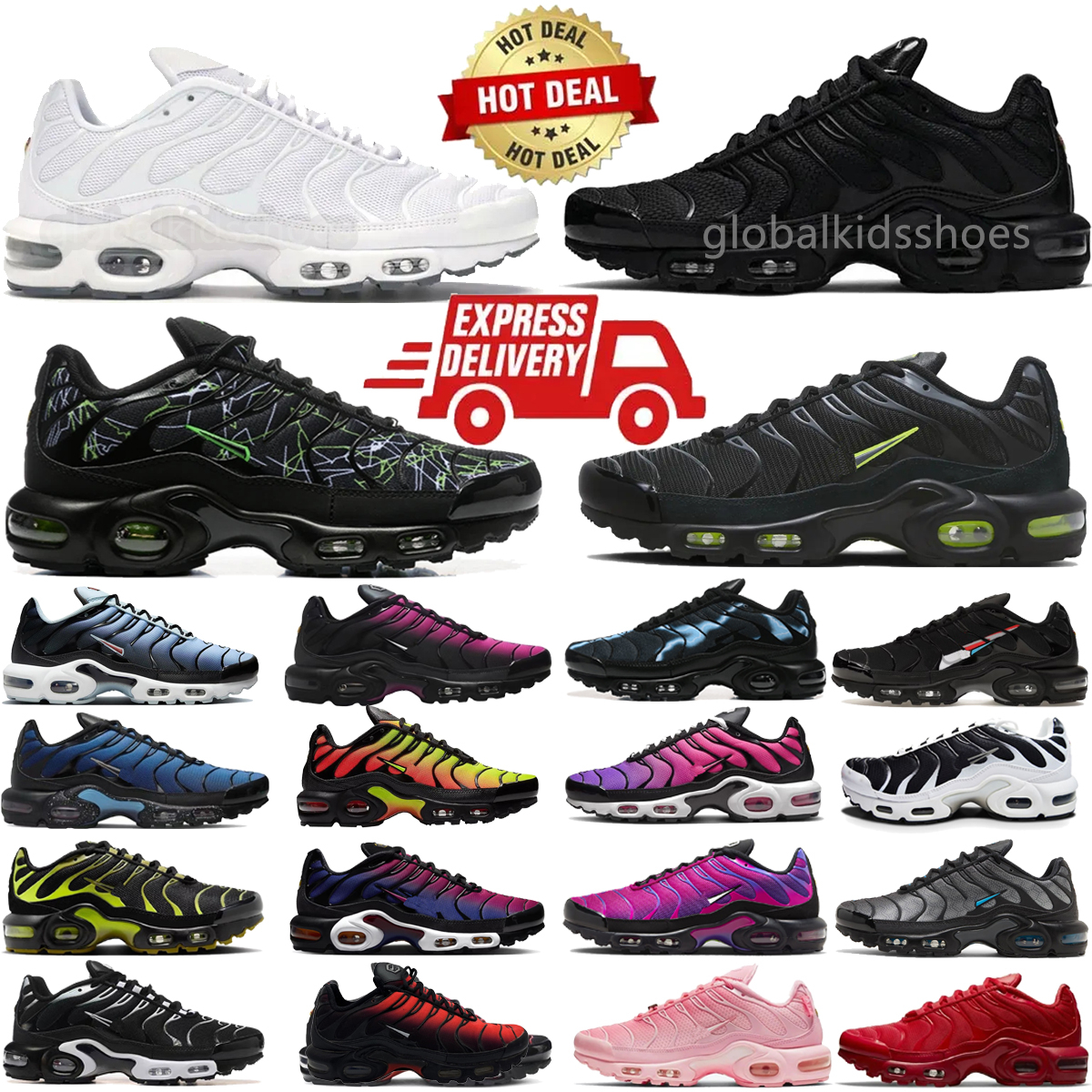 Designer Running Shoes Tn Mens Sneakers Triple White Black Sky Blue Gradient Dusk Unity Gradient Tennis Breathable House Blue Trainers Outdoor Sports