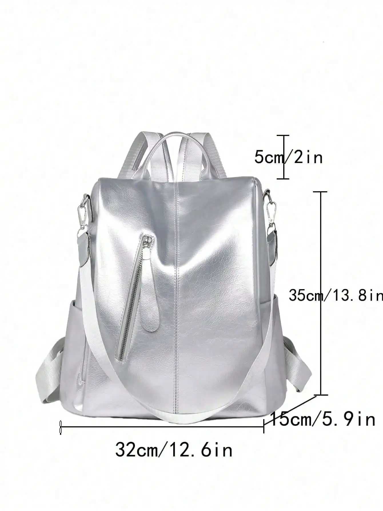 Women Simple Solid Color Large Capacity Waterproof Backpack Versatile And Fashionable Suitable For StudentT251016