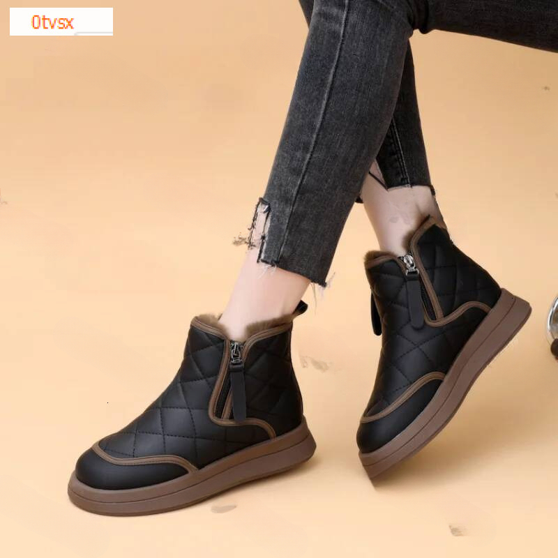 Thickened Warm Luxury Shoes for Women's Boots Thickened Soft Bottom Plush Cotton Snow Boots Autumn/Winter New Designer Shoes