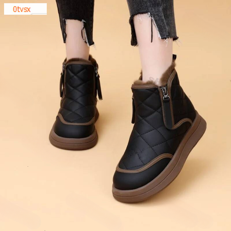 Thickened Warm Luxury Shoes for Women's Boots Thickened Soft Bottom Plush Cotton Snow Boots Autumn/Winter New Designer Shoes