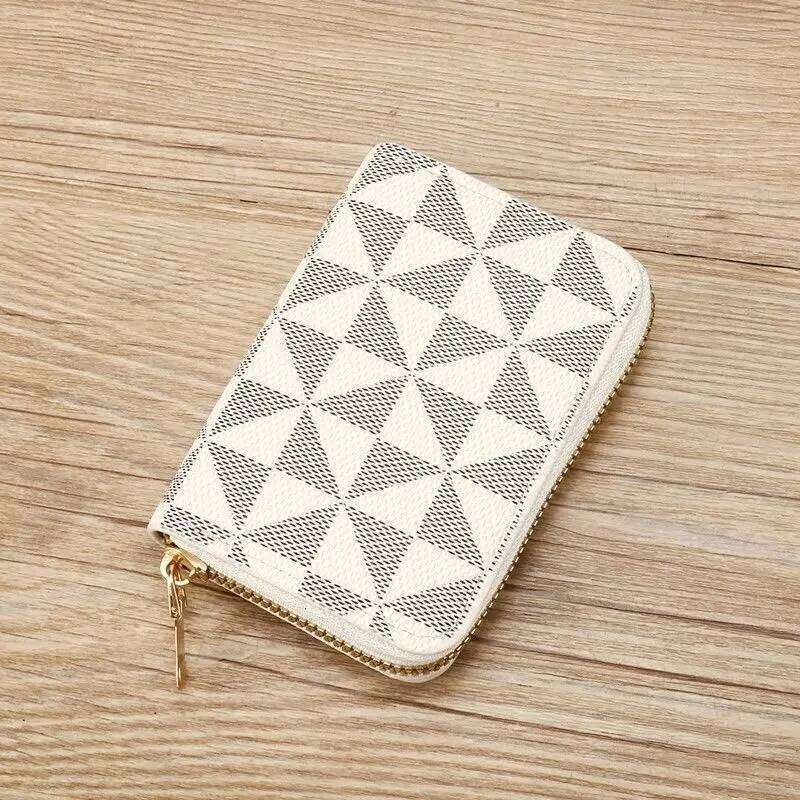 Lacel Urwebin Designer wallet Slant plaid zipper Multi-card position bag Women's small ultra-thin bank credit card holder Large capacity luxury w