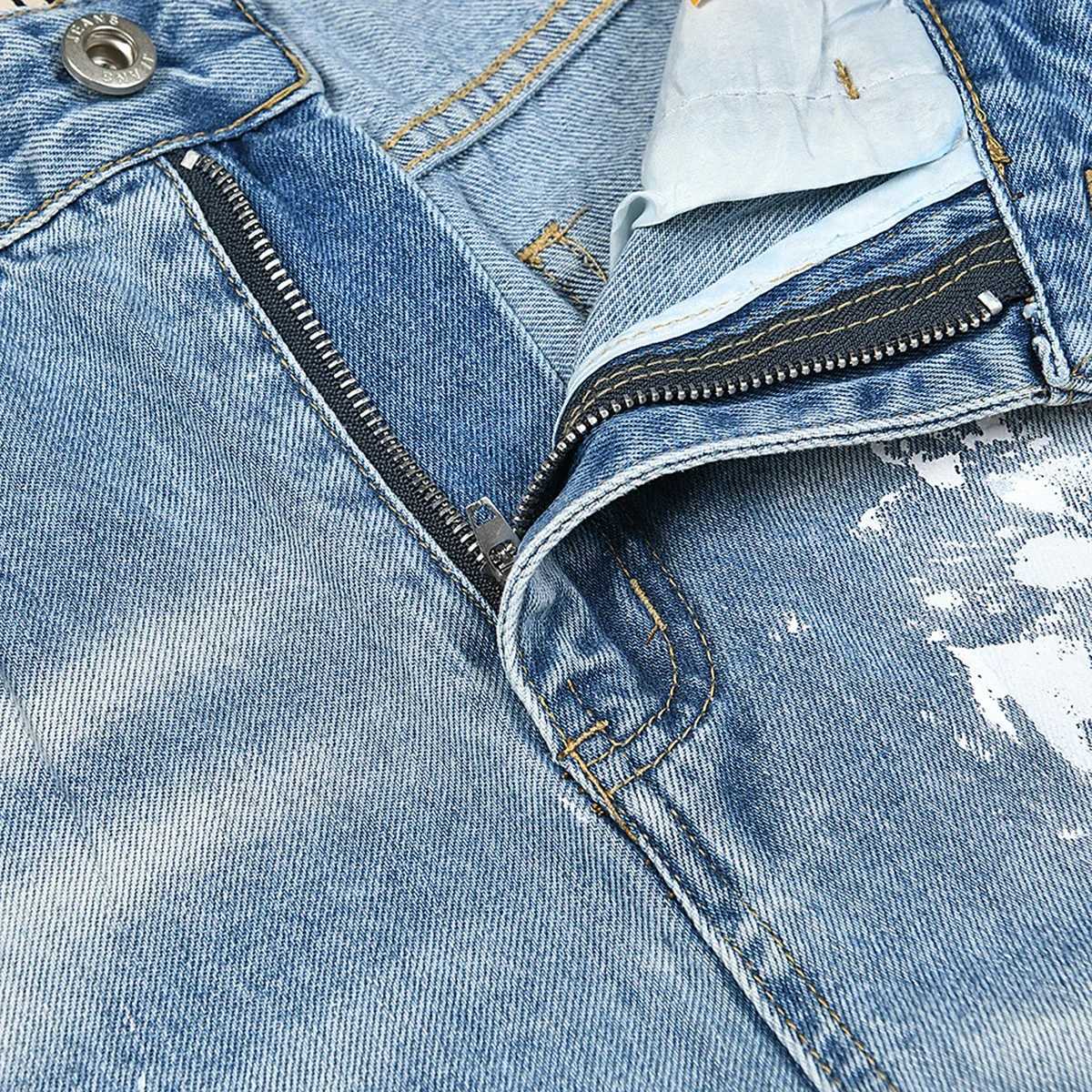 High Street Ink Painted Washed Black Baggy Jeans for Men Straight Vintage Loose Casual Denim Trousers Oversized Ropa Hombre Jean J251016