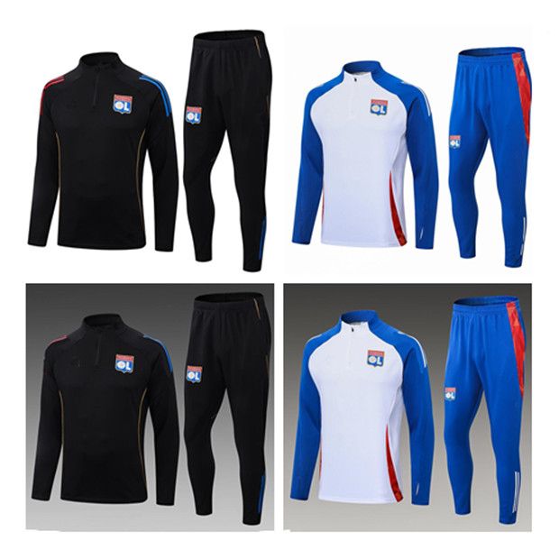 25 26 Football tracksuits chandal Lyon tracksuit soccer tracksuit Survetement Lyonnais L.PAQUETA OL AOUAR training suit Jogging sets men and kids kit