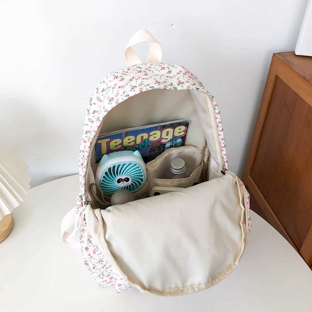 Women Travel Laptop Rucksack Large Capacity Flower Book Schoolbag Adjustable Strap Casual Floral Backpack Students Daily BagT251016