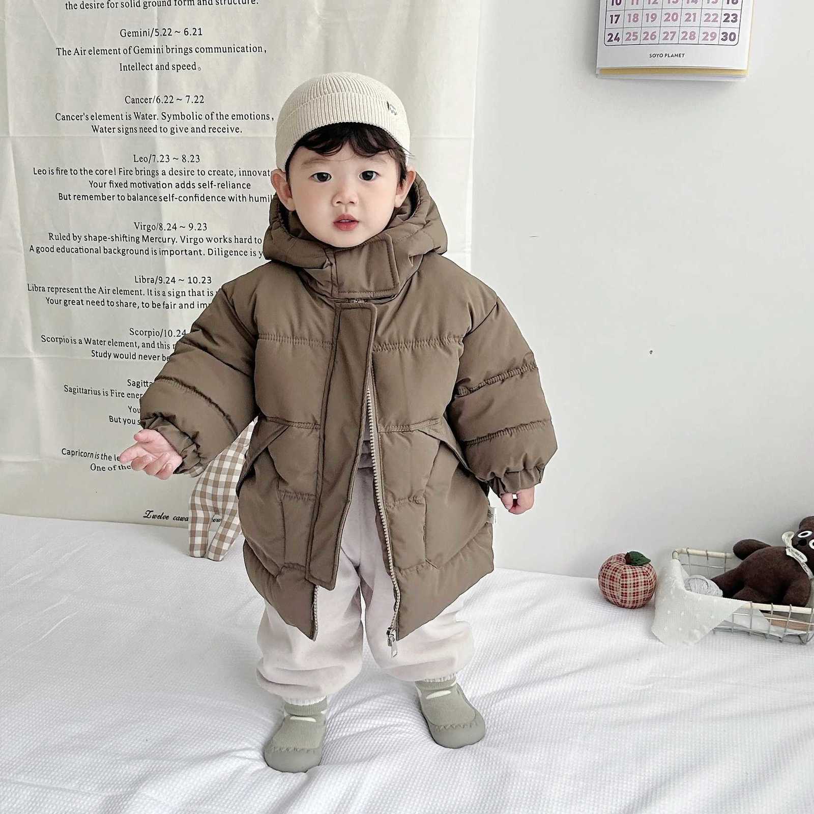 2025 Childrens Winter Cotton Jacket Warm Hooded Coat Boys And Girls Old Thick Fashion Childrens ClothingT251016