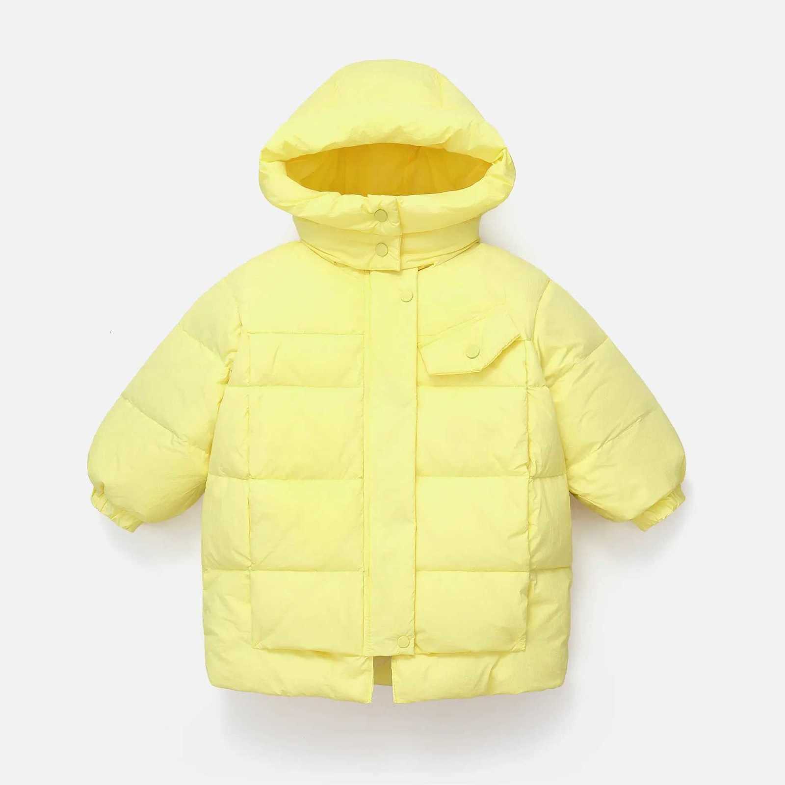 New Winter Childrens Girls Down Jacket Baby Girl Thickened Warm Hooded Mid Length Outerwear 310 Years Kids Down CoatT251016