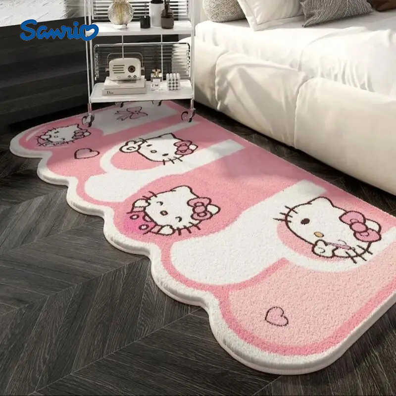 Sanrio Hot Hello Kitty Carpet Doormat Foot Mat Living Room Bedroom Bedside Household Decoration 50120Cm Kawaii Anime New Style L251016