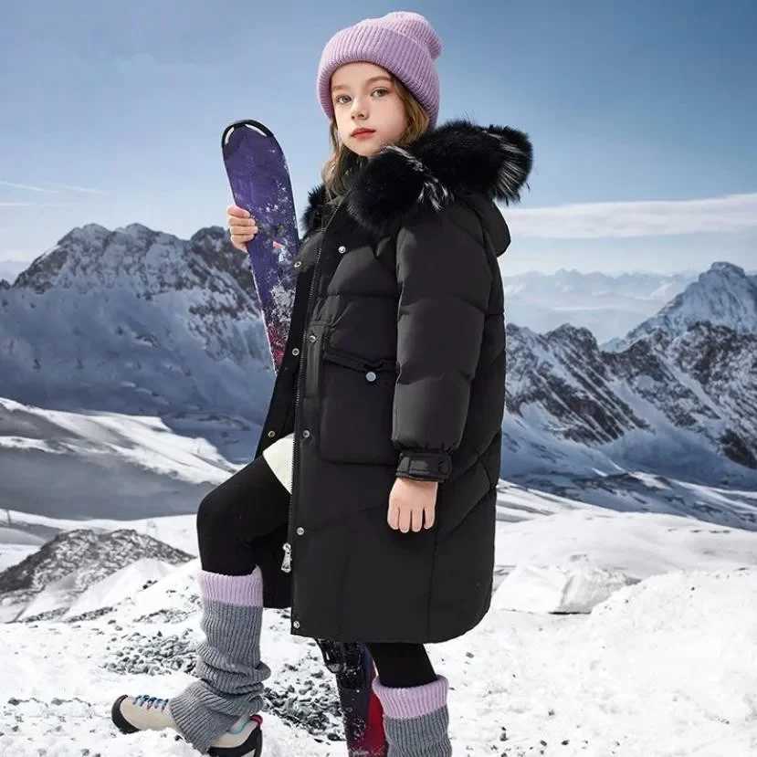 HighEnd Childrens Down Coat 2024 Winter New Girls Thciker Warm Windproof Outerwear Down Jacket A4163T251016