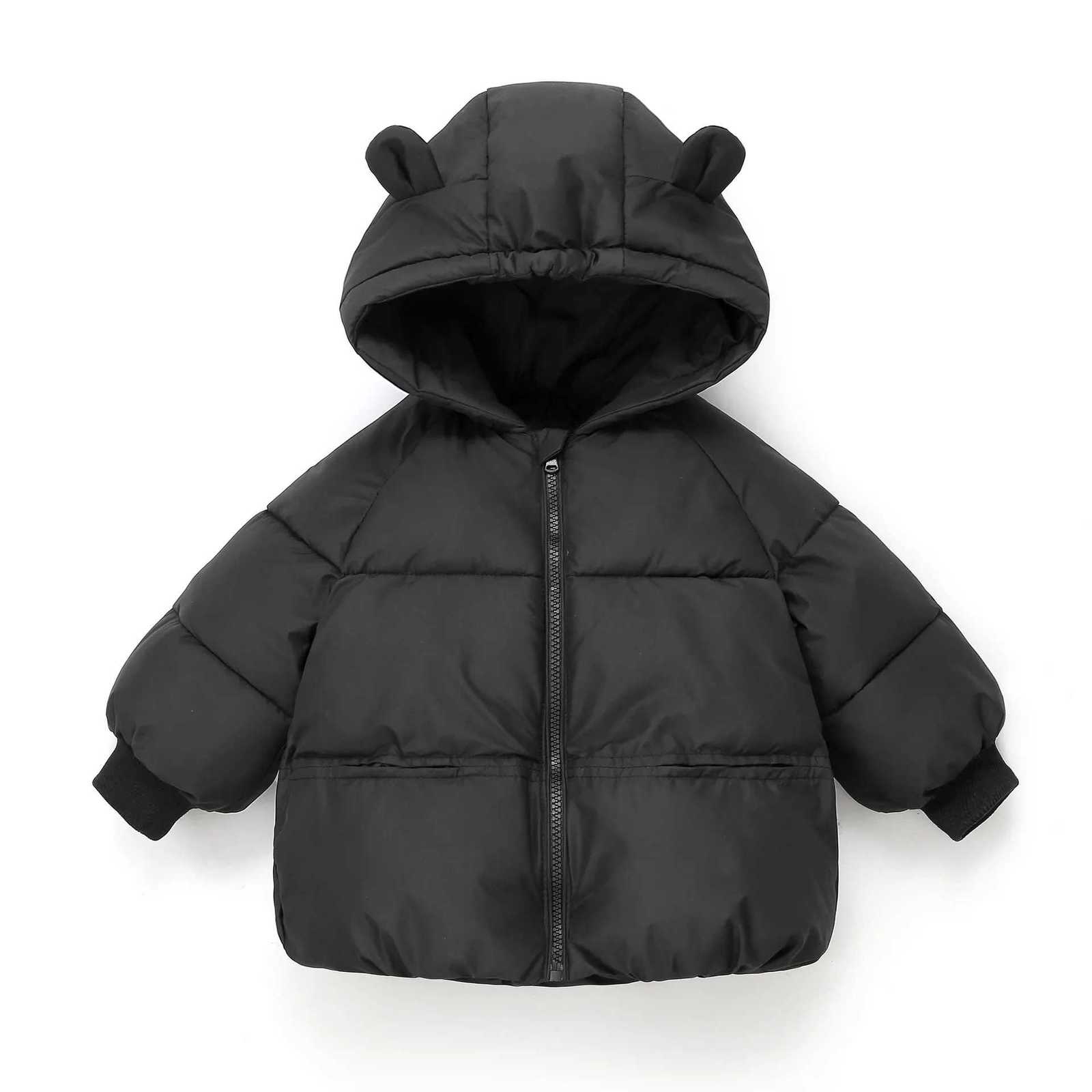 2025 Kids Winter Puffer Coat Cartoon Animal Ear Hooded Jacket Boys Girls Thickened Cotton Padded OuterwearT251016