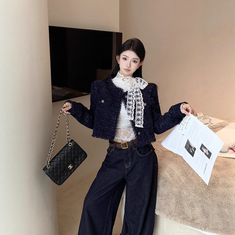 2025 autumn fashion and winter new designer jacket top women's luxury jacket autumn and winter new French Korean retro short sleeved cardigan top