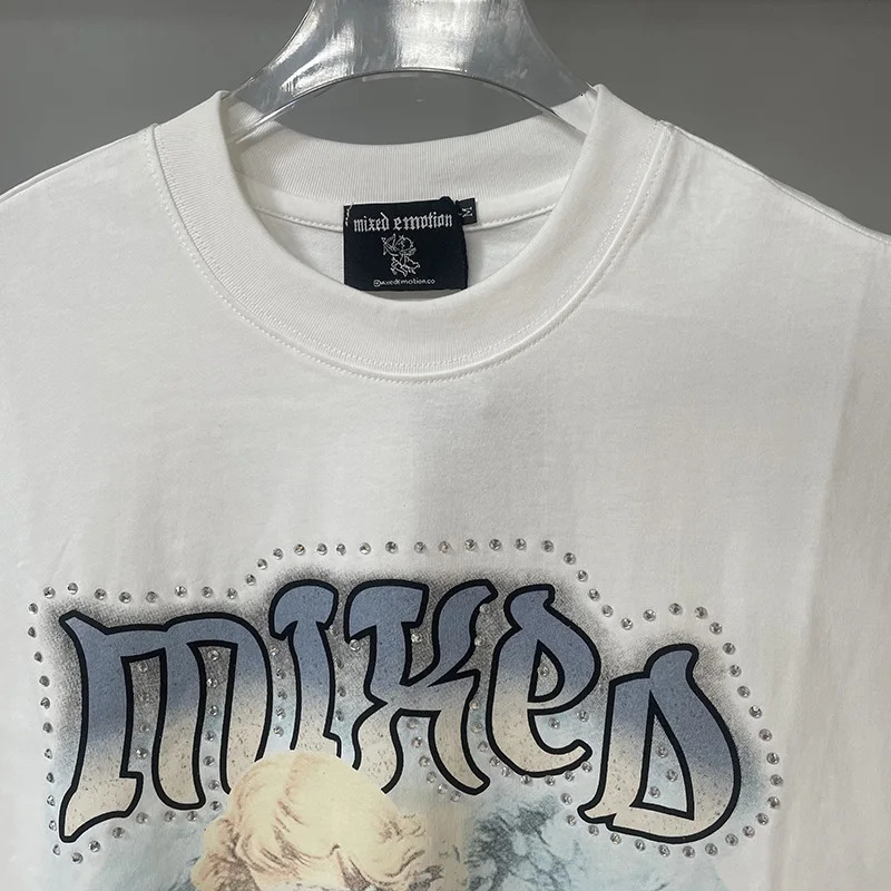 Classic Letters Baby Angel Print MIXED EMOTION Vest Men Women White Sleeveless TShirt Flash Diamond Tank Top With Tags 251015