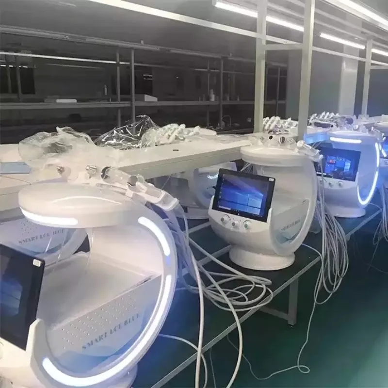 Multifunction Facial Spa Equipment Smart Blue Light Hydra Tool, Integrates Skin Analyzer, RF, Ultrasonic and Water Oxygen Jet Spray