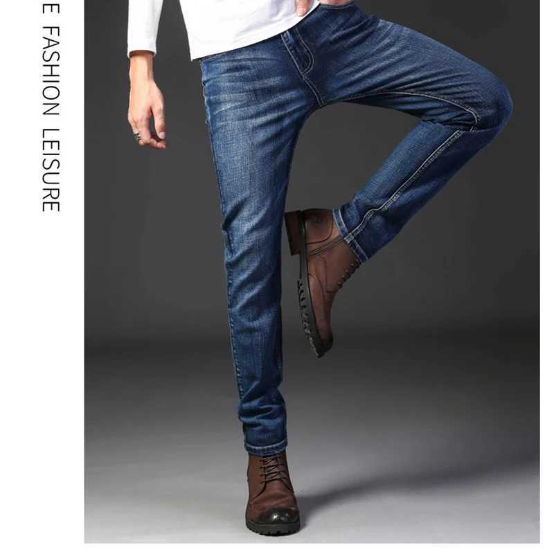 Mens New Korean Version Is Soft And Comfortable Stretch Regular Fit Jeans Fashion Casual Cotton Business Black Denim Pants J251016