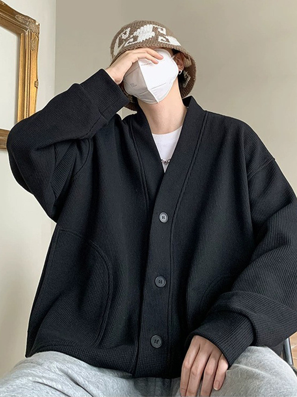 C10232 Spring and autumn heavyweight jacket sweatshirt double zipper hooded cardigan men's sweatshirt