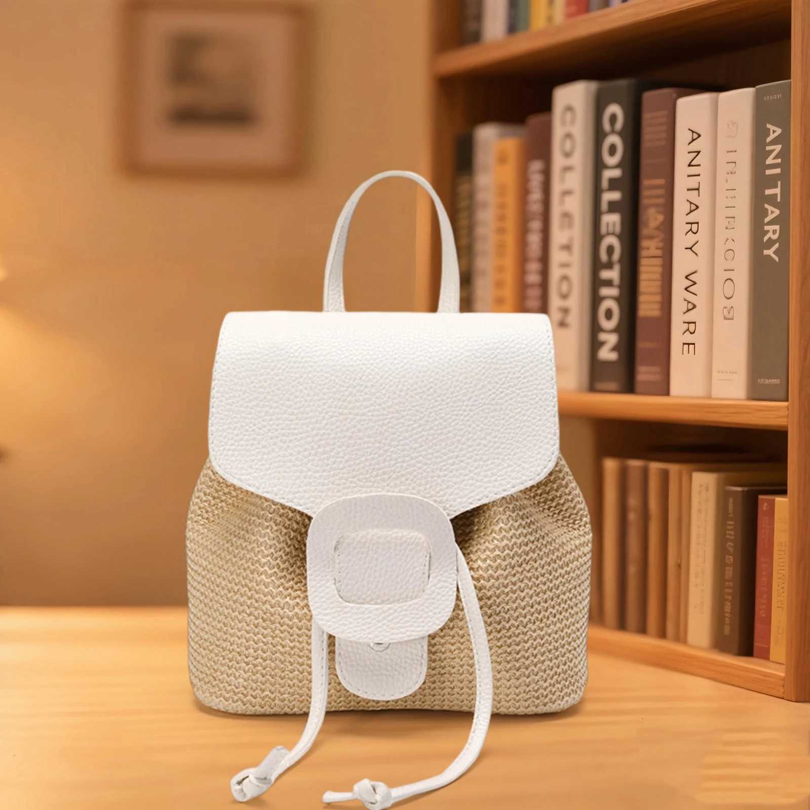 Straw Backpack Casual Flap Daypack Backpack For Women 2025 Fashion summer elegant Lightweight Travel BookbagT251016