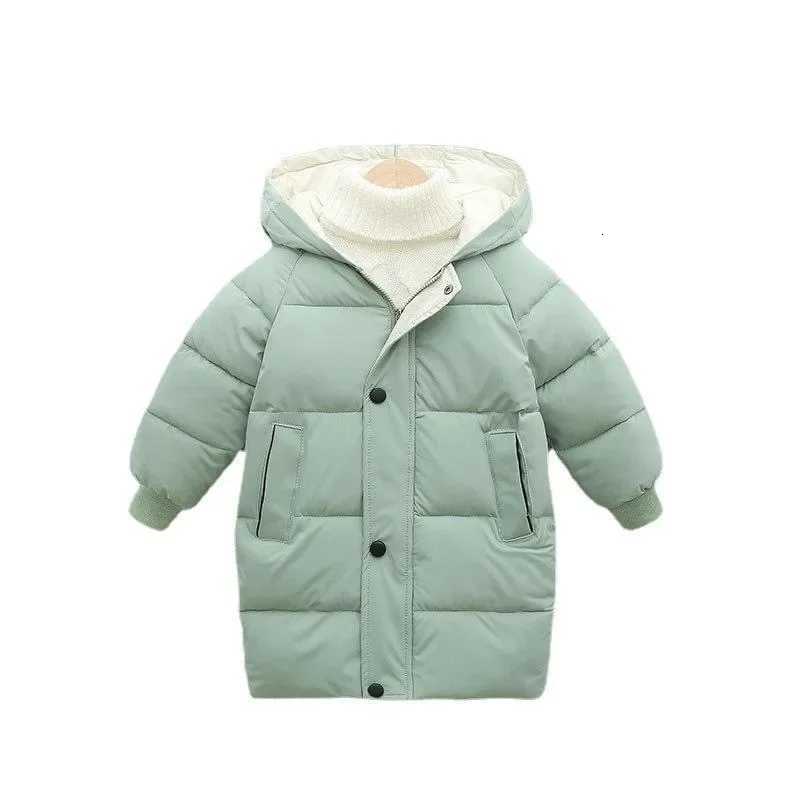 1pcs Boys Girls CottonPadded Coats Kids Long Down Autumn Winter Teen Cotton Clothes Outerwear Big Children Thicken Warm JacketT251016
